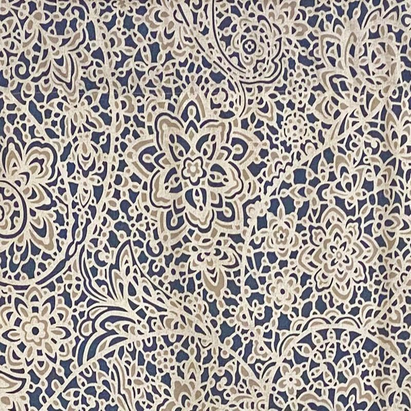 RLF Home Stella Paisley Regal Valance Navy. 3" Rod Pocket 50"W x 17"L