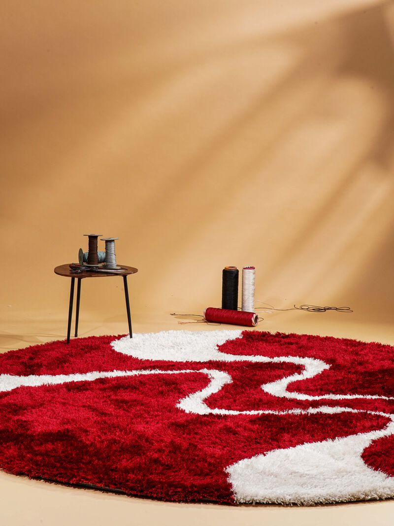 RUGSOTIC CARPETS HAND TUFTED SHAG POLYESTER ECO-FRIENDLY AREA RUGS - Contemporary Modern Design, High Pile Thick Handmade Anti Skid Rugs for Living Room K00003 image number 1