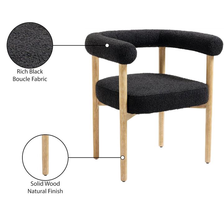 Meridian Furniture Hyatt Black Boucle Fabric Dining Chair