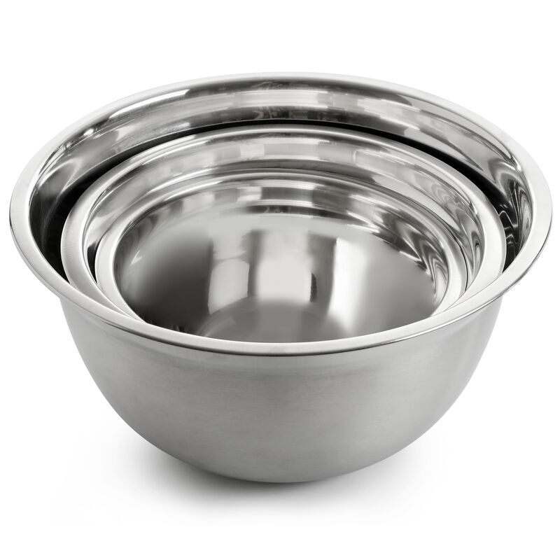 Oster Rosamond 3 Piece Stainless Steel Mixing Bowl Set in Silver