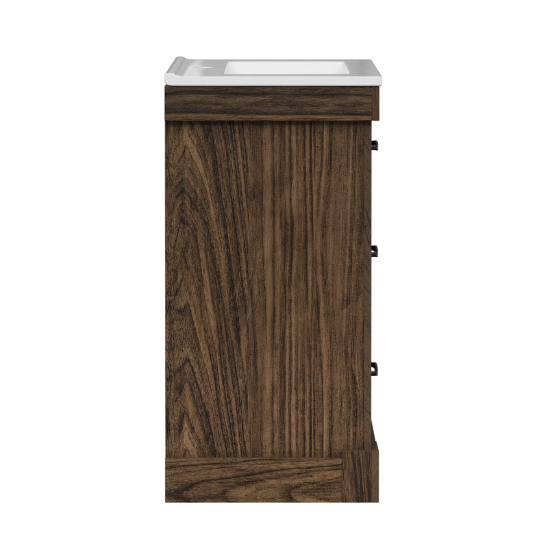 Donovan 24" Single Bathroom Vanity with Two Drawers, Walnut image number 7