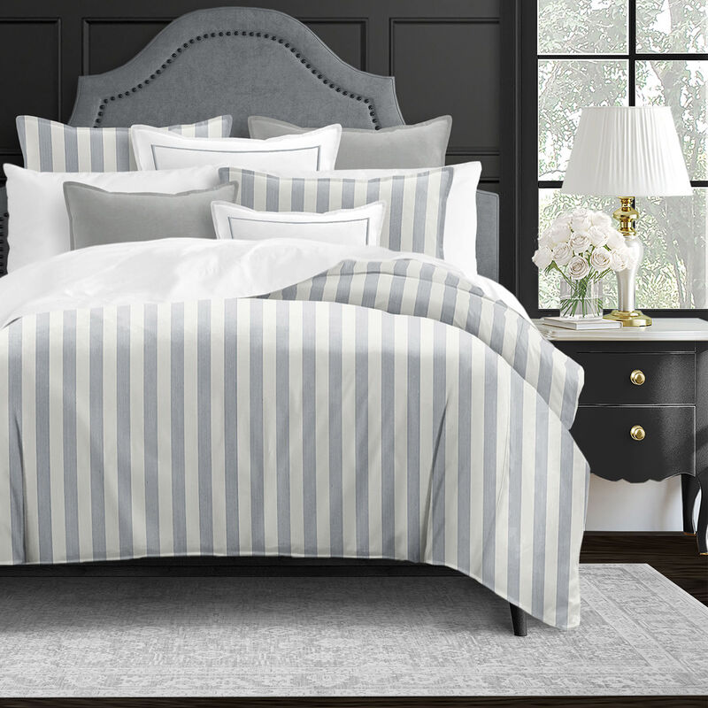 6ix Tailors Fine Linens Wave Runner Gray Duvet Cover Set