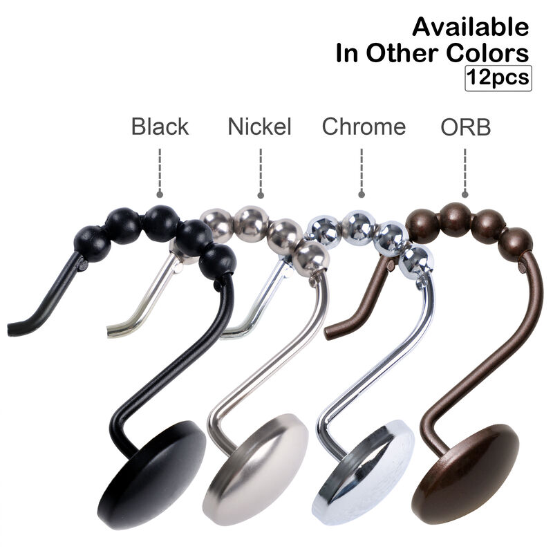 Utopia Alley Rust-Resistant Metal Shower Curtain Hooks, Smooth Glide S-Hooks with Ball End - Set of 12 image number 6