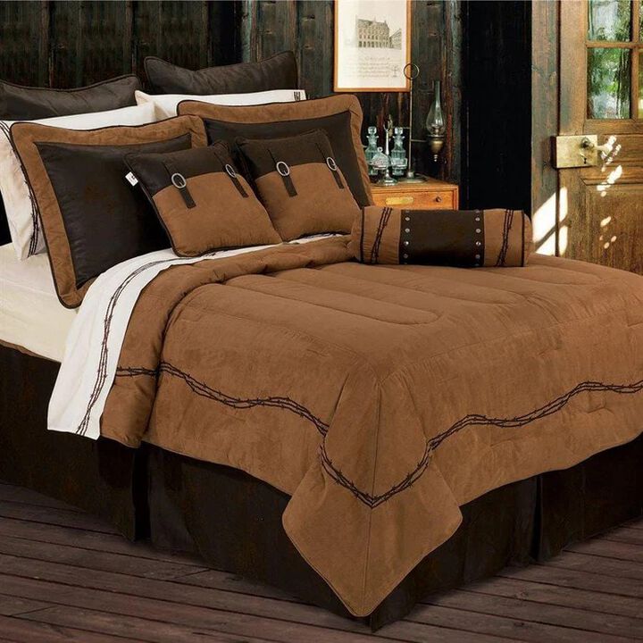 Barbwire 7-Piece Twin Tan Comforter Set