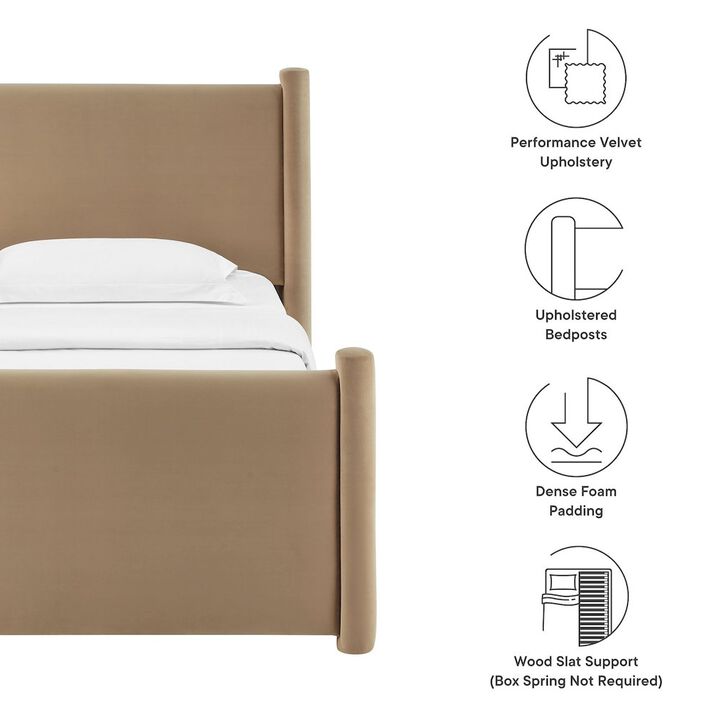 Modway Rael Performance Velvet Twin Platform Bed