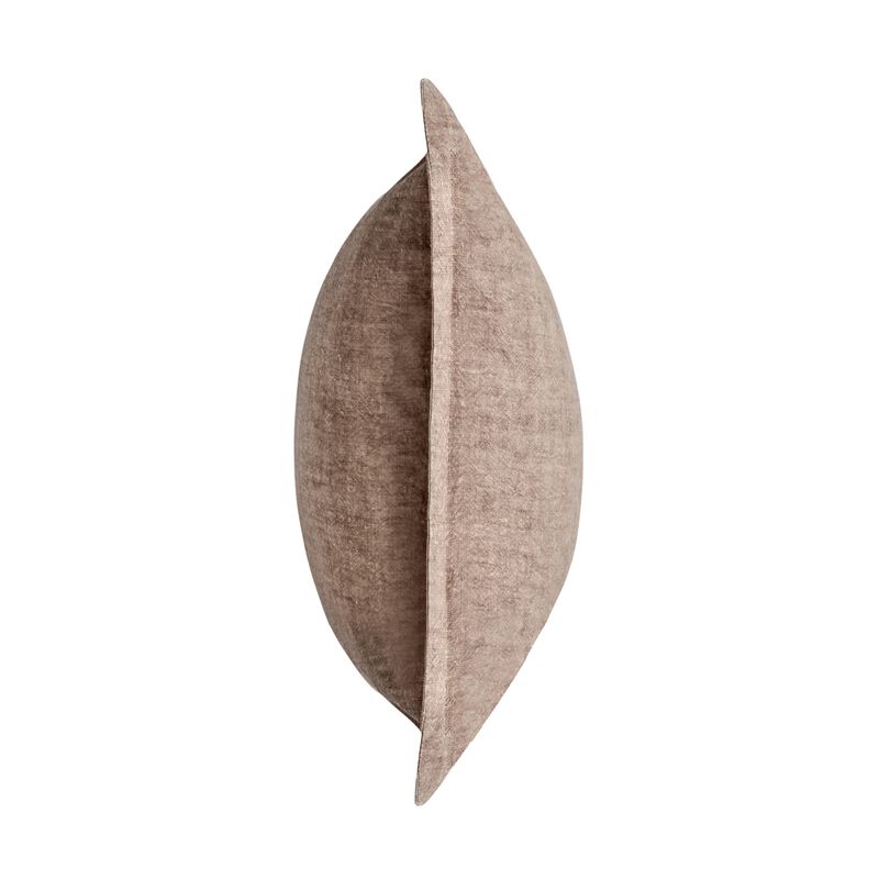 Pixie Throw Pillow, Self Flange, 22 Inch Light Brown Cotton Linen - Benzara