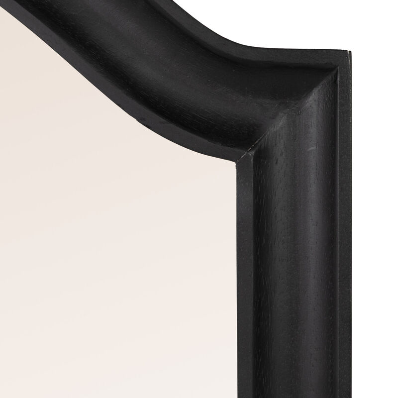 Arched Mango Wood Wall Mirror, Black image number 5