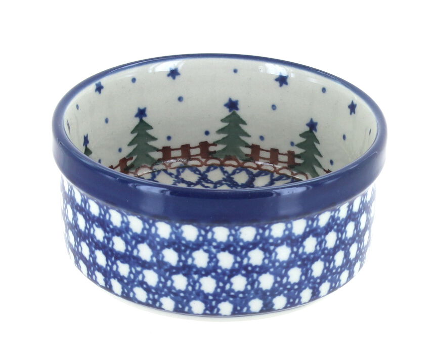 Blue Rose Polish Pottery Mardi Gras Small Ramekin