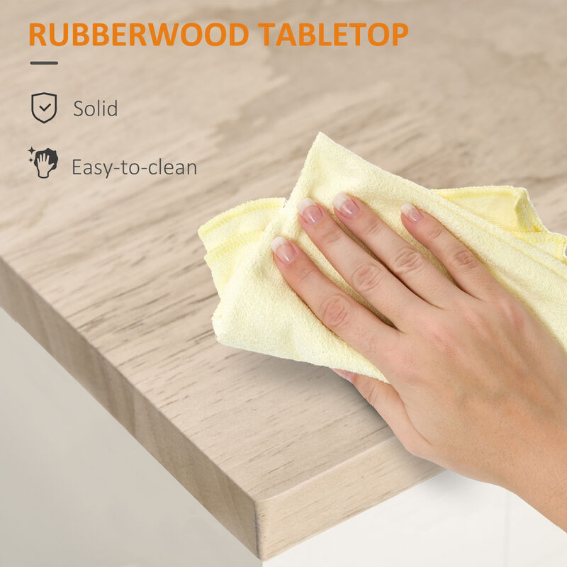 Wooden Indoor Moving Microwave Cart with Interior Cabinet & Towel Rack