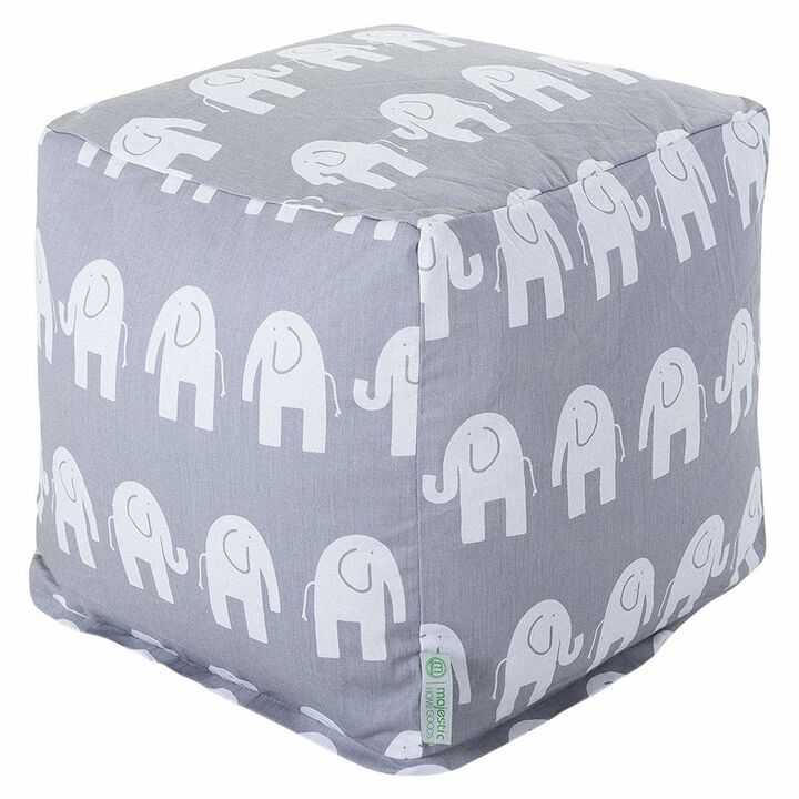 Majestic Home Goods Cube Pouf Ellie Gray