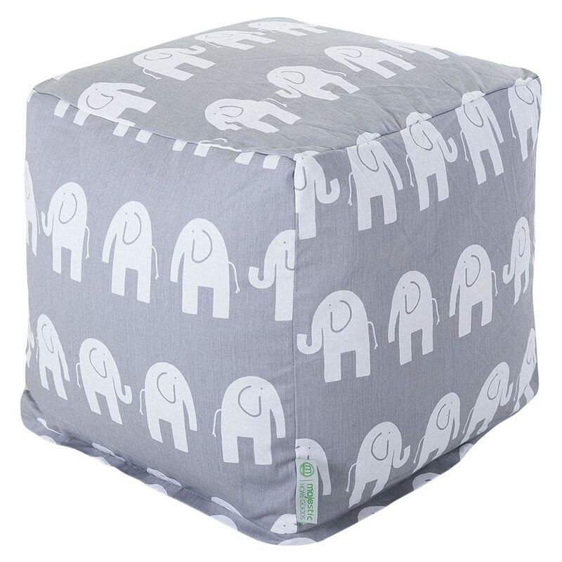 Majestic Home Goods Cube Pouf Ellie Gray