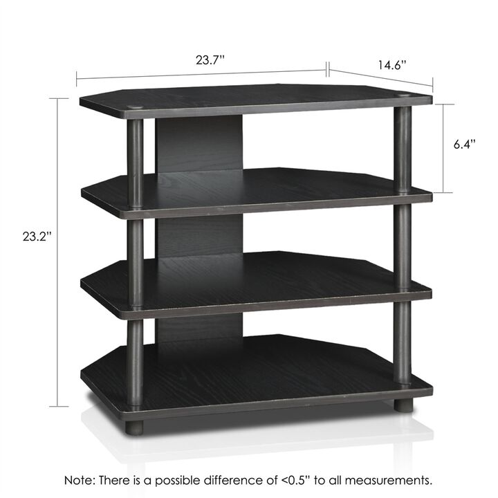 Turn-N-Tube Easy Assembly 4-Tier Petite TV Stand, Blackwood