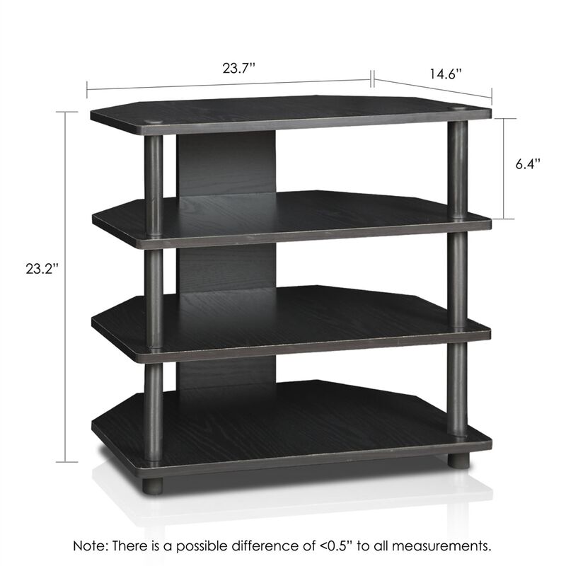 Turn-N-Tube Easy Assembly 4-Tier Petite TV Stand, Blackwood