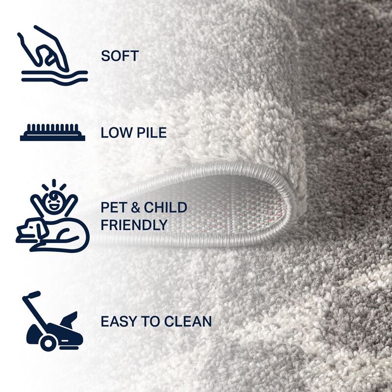 Amir Moroccan Beni Souk Cream/Black. Area Rug