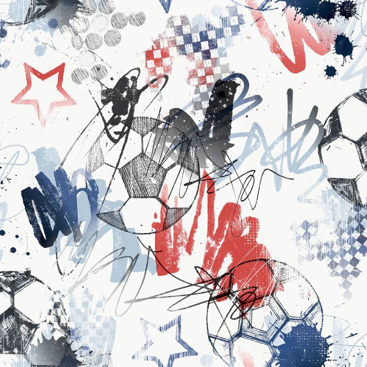 Kids and Teens Graffiti Sports Blue Wallpaper G78568