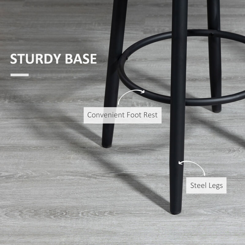 Hivvago Modern Bar Stools Set of 2 with Steel Legs image number 5
