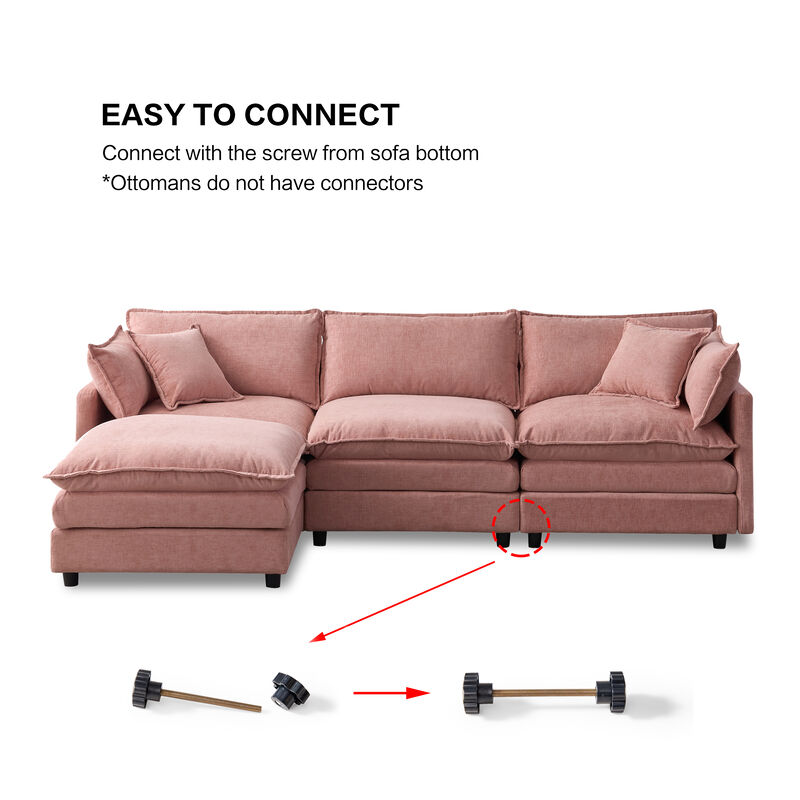 Vulwab 105" Modular Sectional Couch image number 5