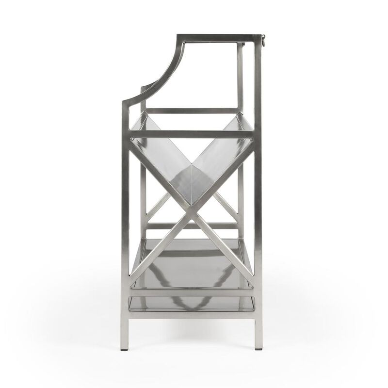 Butler Specialty Keats Library 2 Tier 36W Bookcase, Silver