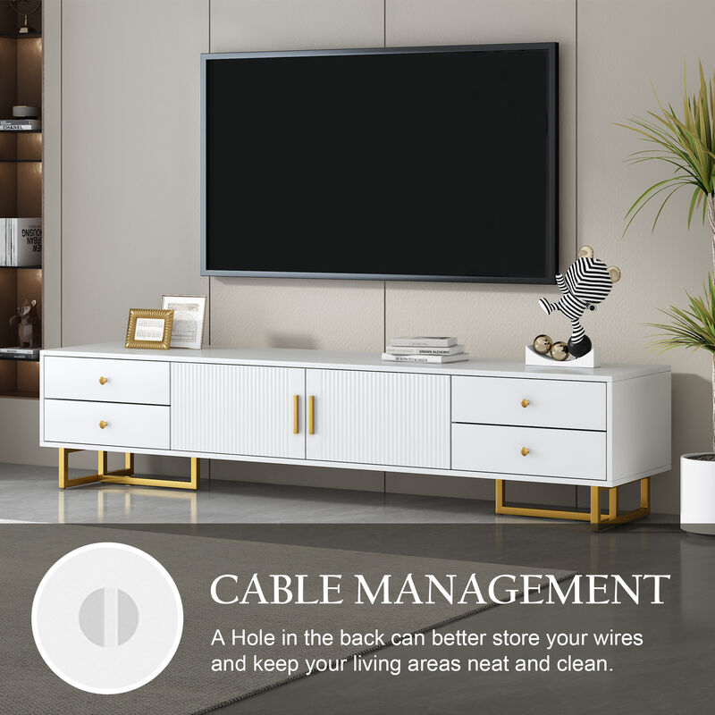 Lixdop Entertainment Center TV Media Console Table image number 7