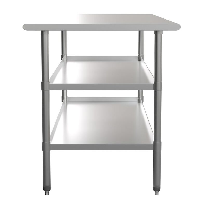 Flash Furniture l Stainless Steel 18 Gauge Work Table with 2 Undershelves image number 2