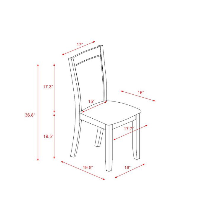 MZCNT04 Dining Room Chairs - Light Tan Linen Fabric Seat and High Chair Back - Sand Blasting Antique Walnut Finish (SET OF 2)