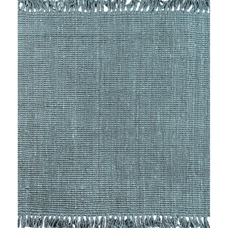 Pata Hand Woven Chunky Jute with Fringe Square Area Rug