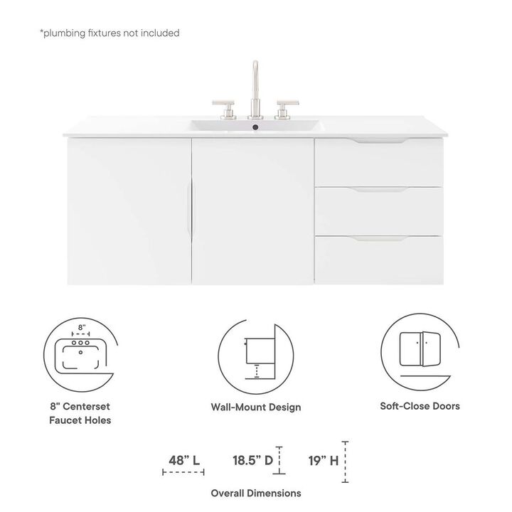 Modway Vitality 48 Single Sink Bathroom Vanity