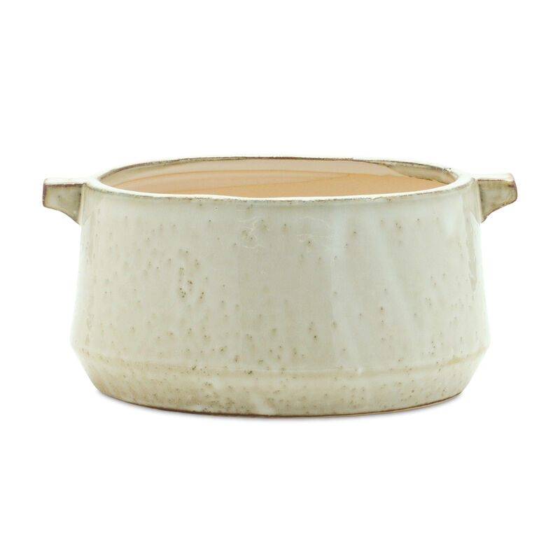 Hivvago Beige Clay 5.54113 ounce Round Pot Planter