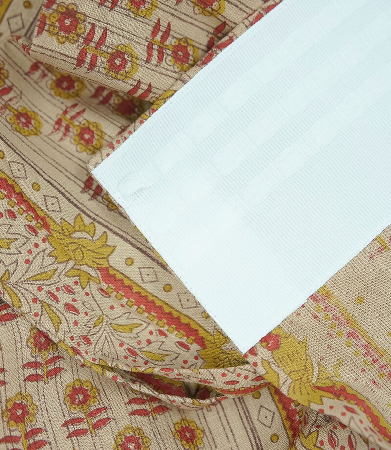 Fabdivine Handmade Block Print Floral 42x96 Inch Curtain Soft Semi Sheer Linen Farmhouse Window Drape, Anamika image number 5