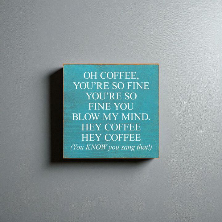 Funny Coffee Quote Wood Sign Wall Decor for Kitchen Coffee Bar