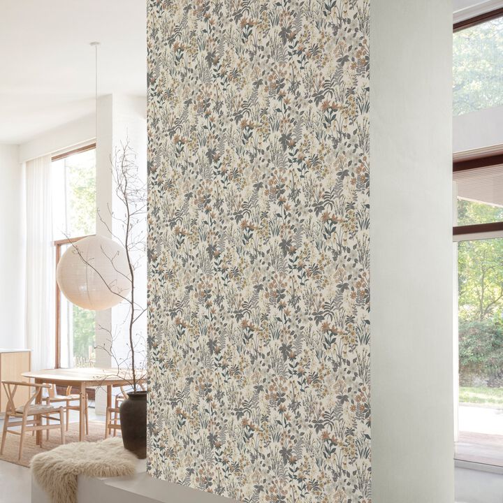 Arcadia Classical Floral All-over Grey Wallpaper ARA70901