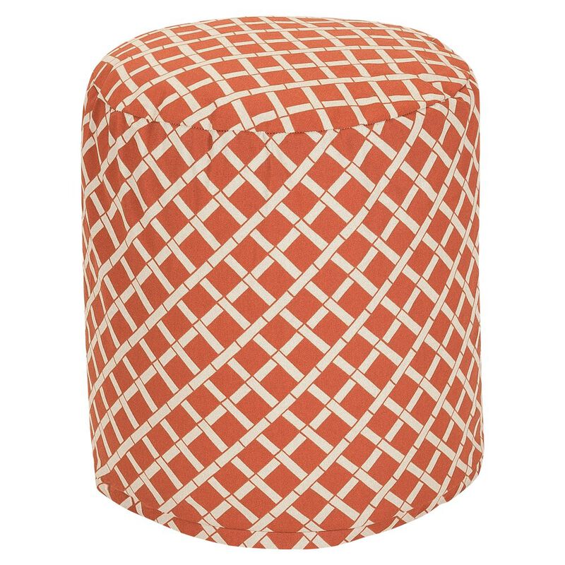 Majestic Home Goods Pouf Bamboo Burnt Orange