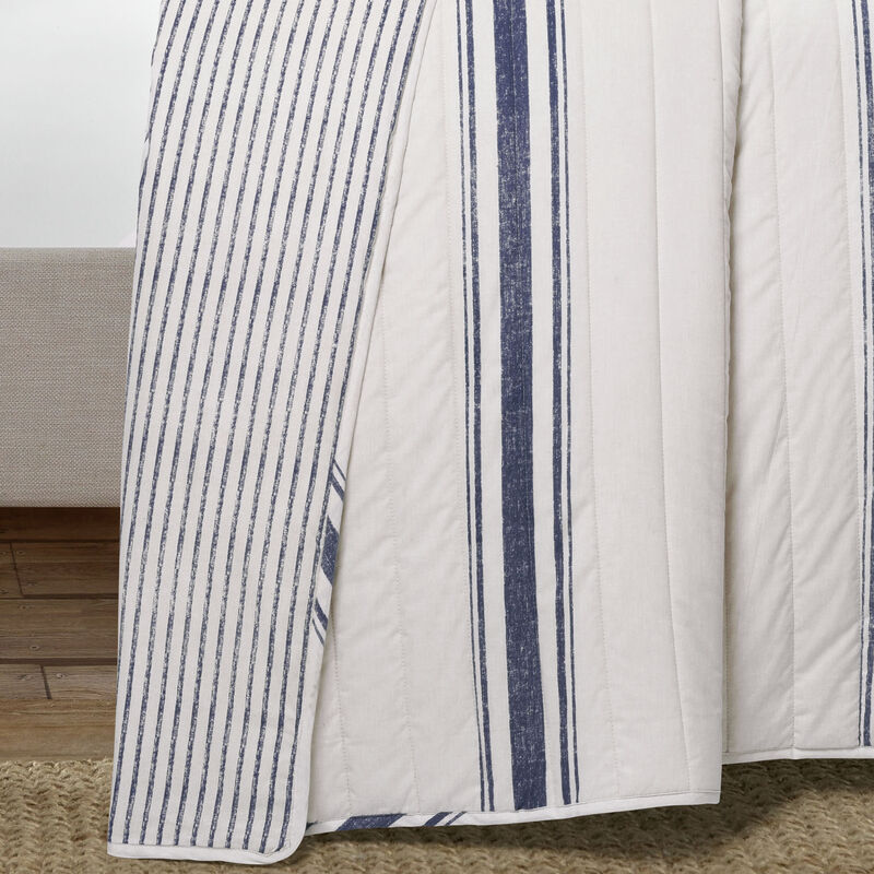 Farmhouse Stripe Reversible Cotton Quilt 3Pc Set