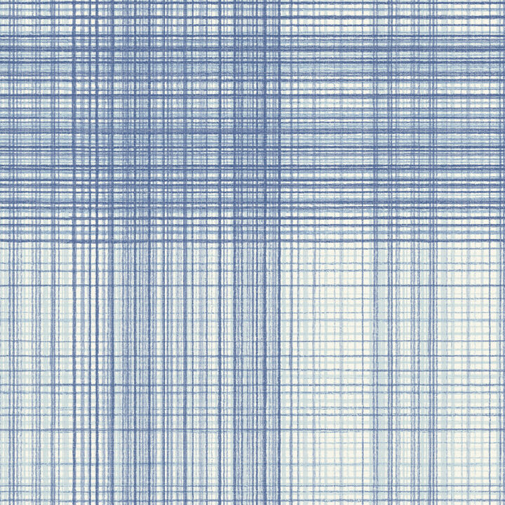 Madras Blue Plaid Wallpaper (Set of 2)
