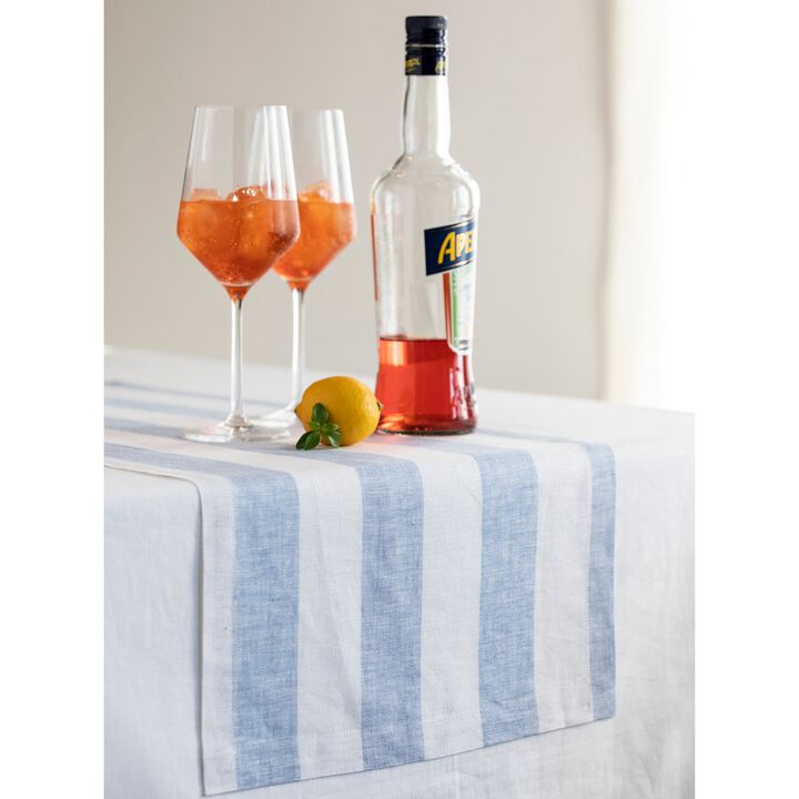 Solino Home Cabana Stripe Linen Table Runner