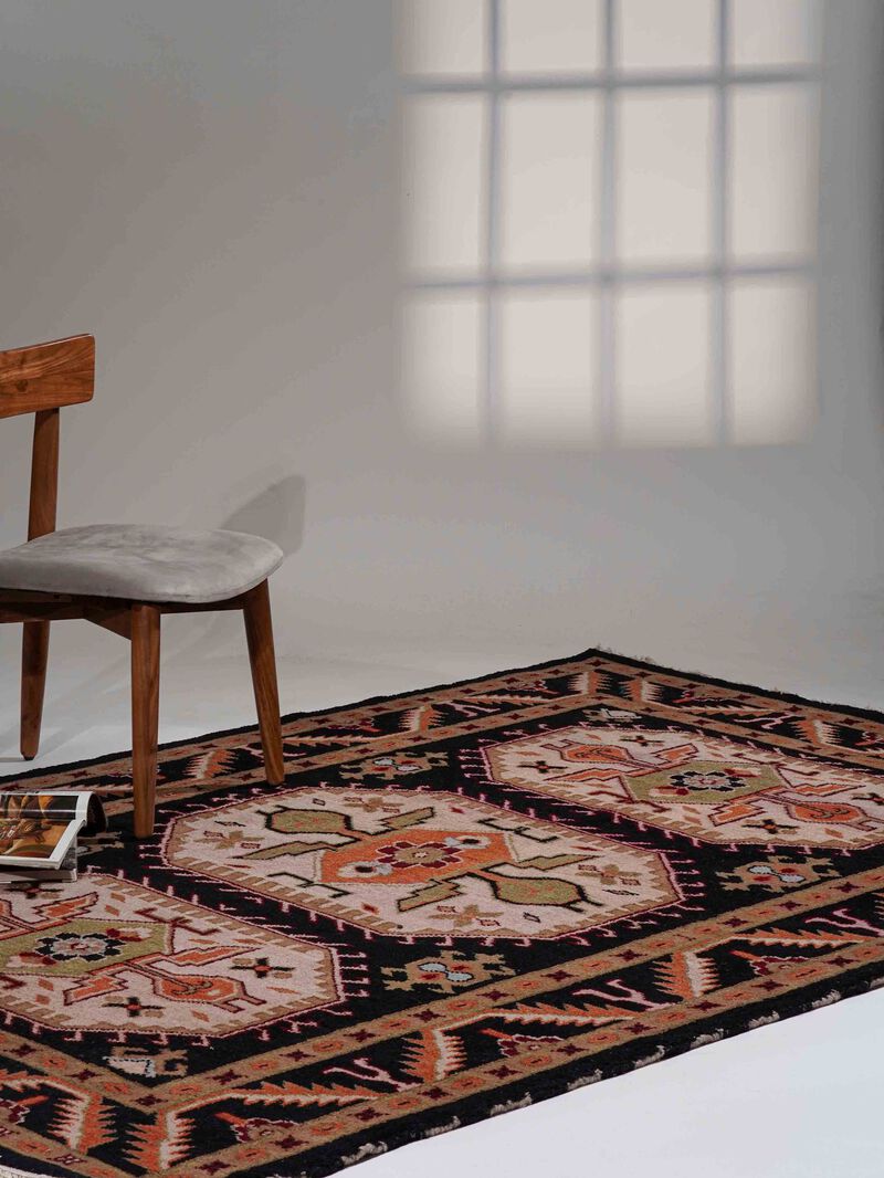 RUGSOTIC CARPETS HAND KNOTTED WOOL & SILK ECO-FRIENDLY ORIENTAL AREA RUGS  - Rectangle Shape, Classic Oriental Traditional , Low Pile Handmade Area Rugs (AF0109) image number 1