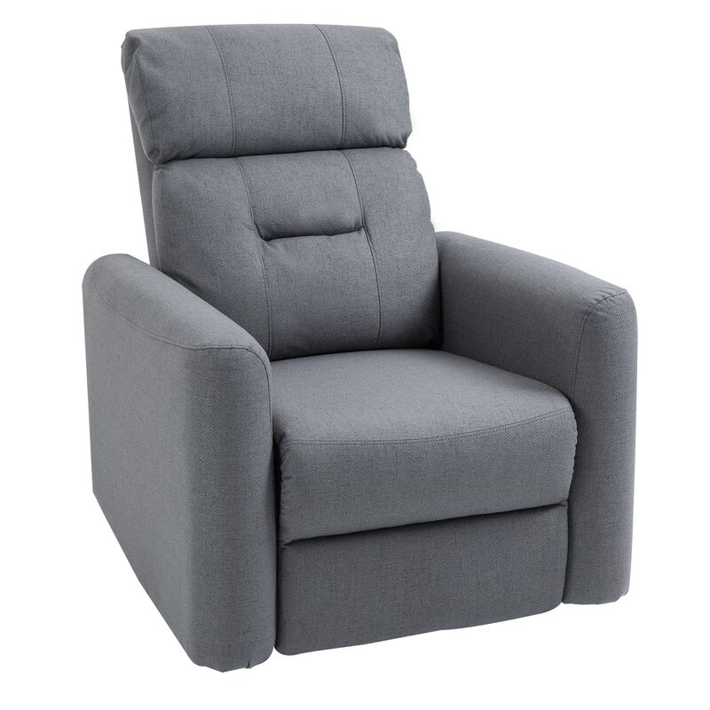 360°Swivel Manual Recliner Chair 150Â°Reclining Angle Lounge Reclining Chair with Thick Padding and Steel Frame for Living Room Bedroom - Grey image number 1