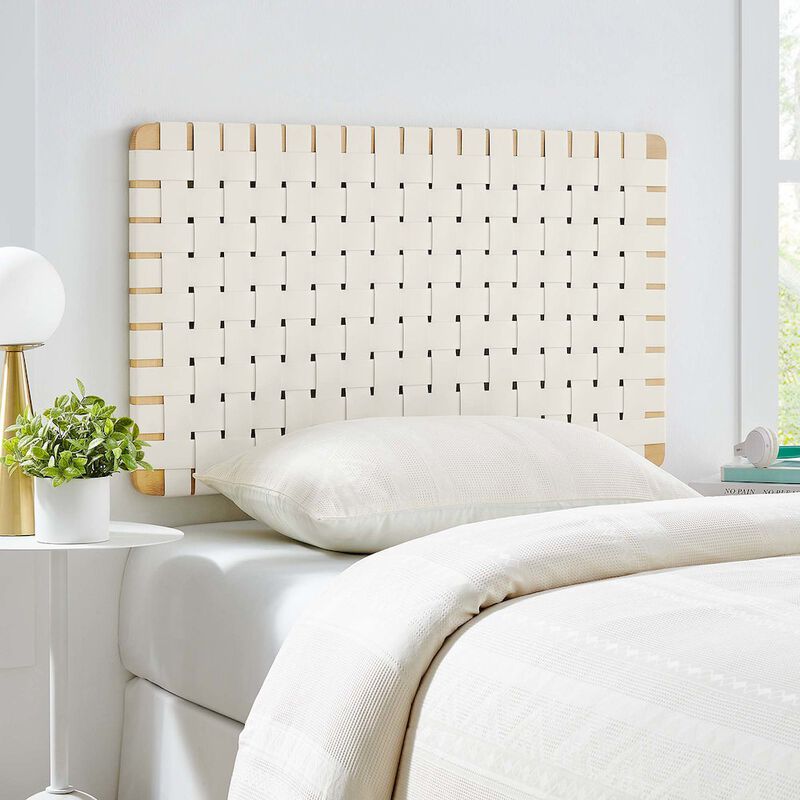 Sparta Weave Wall-Mount Vegan Leather Twin Headboard image number 6