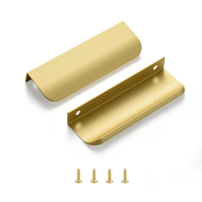 Satanga Edge Finger Pulls for cabinets Kitchen Concealed Drawer Pull Aluminum Hidden Door Handles for Home Pack of 10 Modern Mat