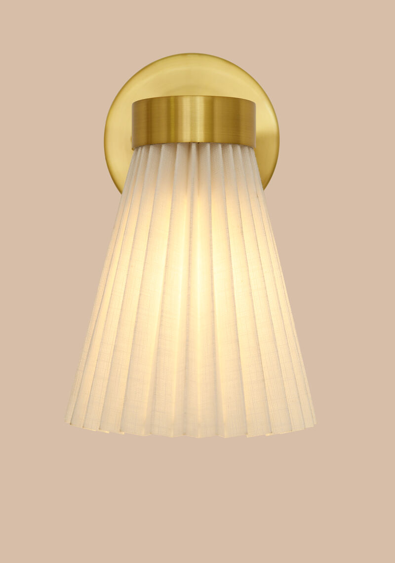 Beacon Lighting Amore 1-Light Wall Sconce with Pleated Linen Shade Modern Wall Light image number 7