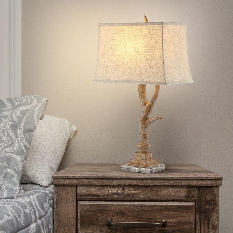 Antler Rustic Resin/Crystal LED Table Lamp