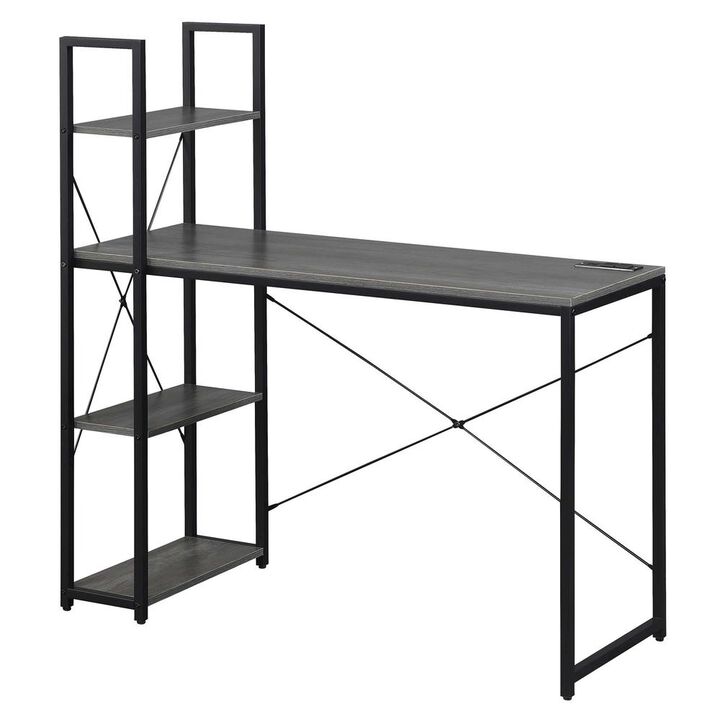 Convenience Concepts Designs2Go Office Workstation with Charging Station and Shelves, R4-0560