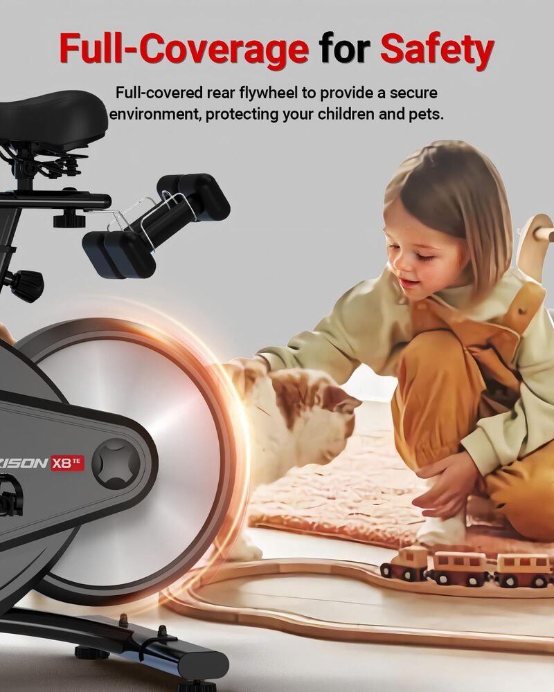 HARISON Magnetic Semi-Commercial & Home Bike, 400LB, Dial Resistance, BT, Tablet Holder, Comfortable, Rear Flywheel (HR-X8) image number 1