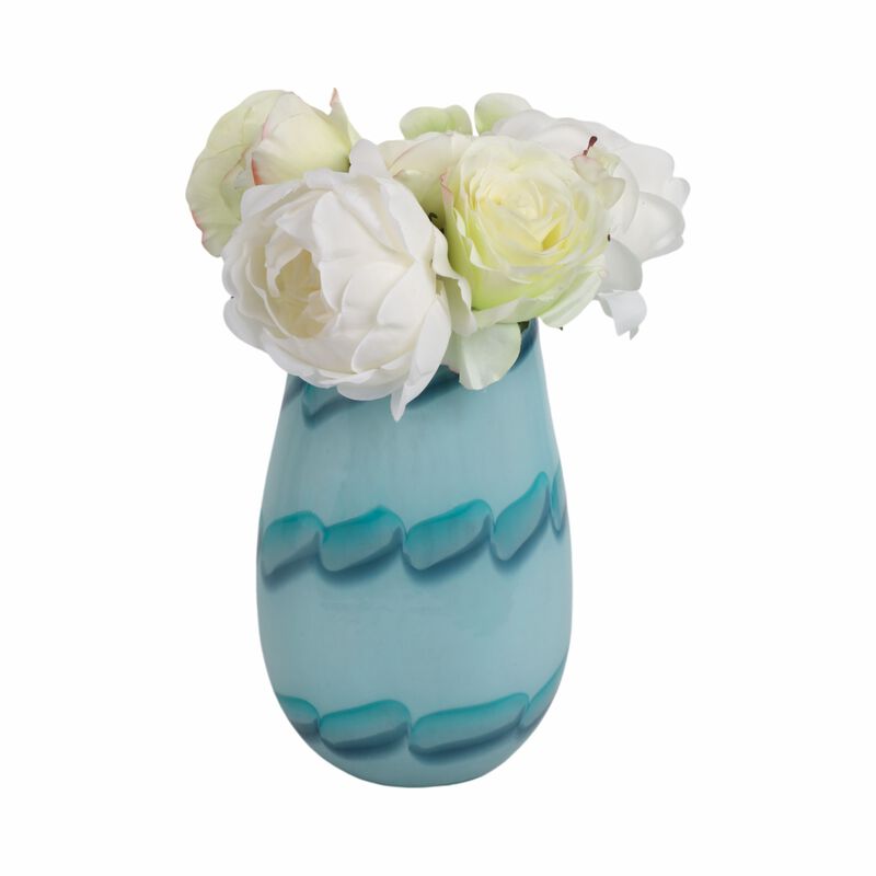 9x6" Bead Pattern Glass Vase image number 1