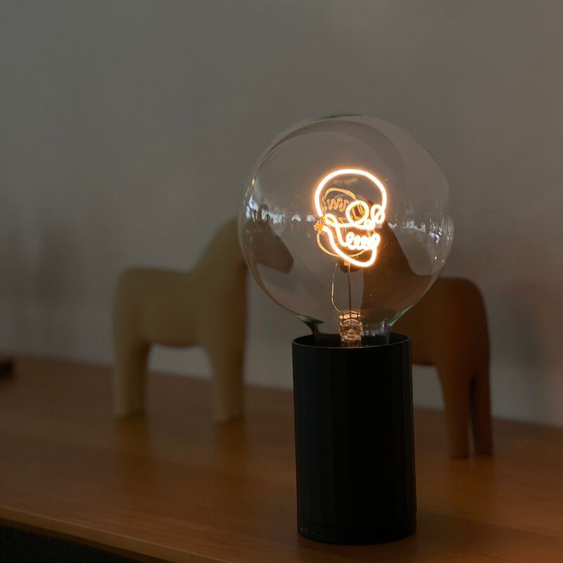 Bulb SKULL Amber with Base Table Lamp PORTABLE Rose Gold image number 4