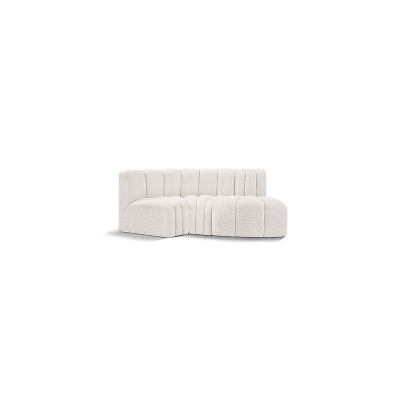 Meridian Furniture Arc Cream Boucle Fabric Modular Sofa