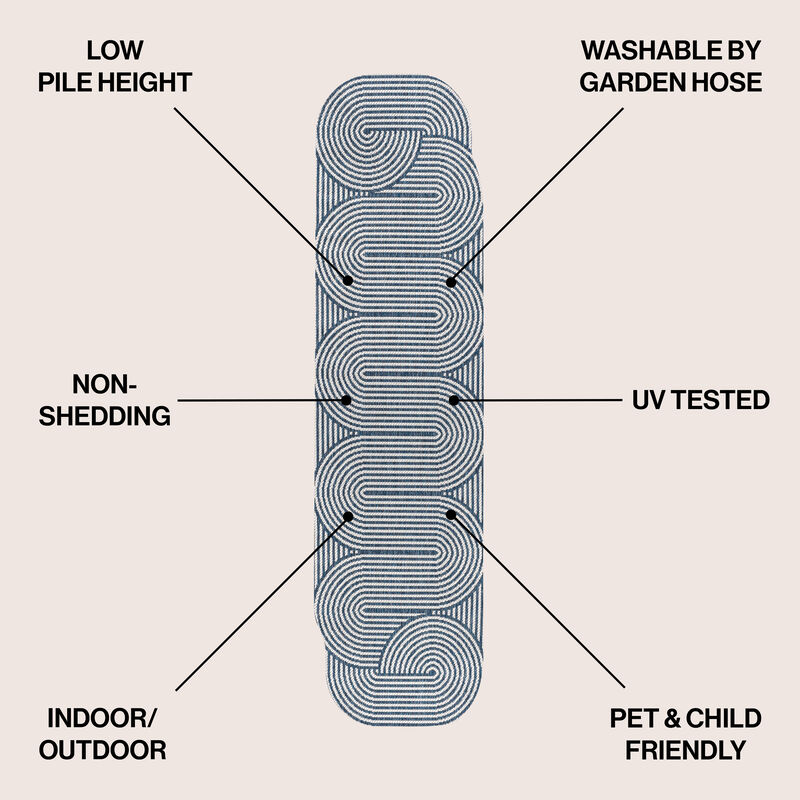 Margot Modern Geometric Arch Stripe Indoor/Outdoor Shaped Area Rug