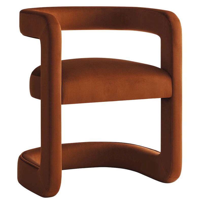 Winslow Barrel Performance Velvet Dining Chair image number 0