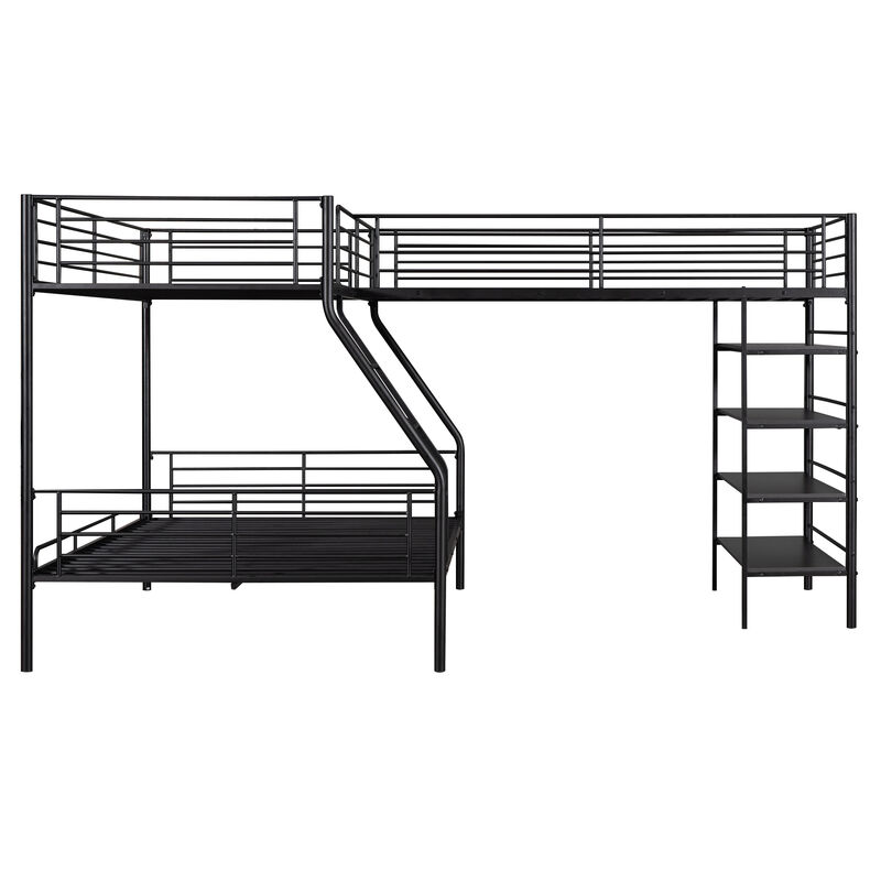 Merax L-Shaped Metal Twin over Full Bunk Bed