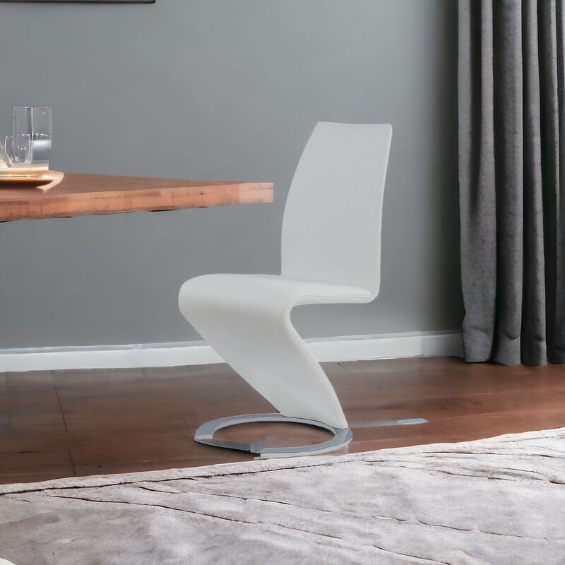 Set of 2 Modern Dining Chairs with Horseshoe Metal Base, Stylish Side Chairs